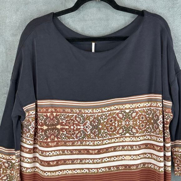 Free People Dress Women Small Cream Floral Steppin Out Tunic Oversize Beach Boho - Picture 3 of 15